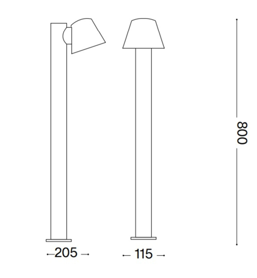 Gas pt1 lampione per esterni giardino marrone ip43 ideal lux