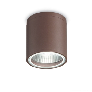 Ideal lux gun pl1 faro da soffitto per esterno ip44 cilindro marrone coffee