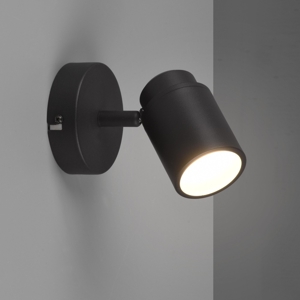 Faretto per esterno led ip44 da parete nero luce orientabile