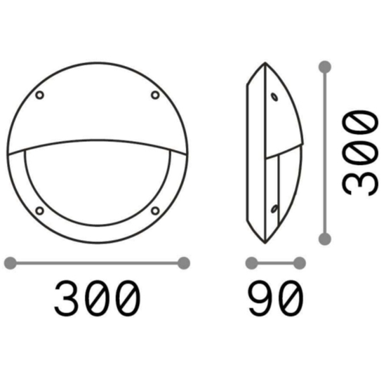 Polar-2 ap1 applique per esterno rotonda nero ip66 ideal lux