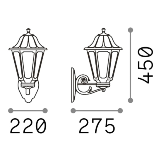 Ideal lux applique da esterno dafne ap1 big lanterna bianca ip55