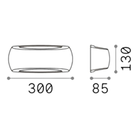 Ideal lux felix-1 ap1 applique da esterno bianco bombata doppia emissione ip66