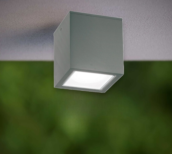 Ideal lux faretto per esterno led techo pl1 small cubo antracite ip54