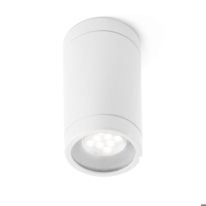 Faretto da esterno led a soffitto ip44 cilindro bianco gu10