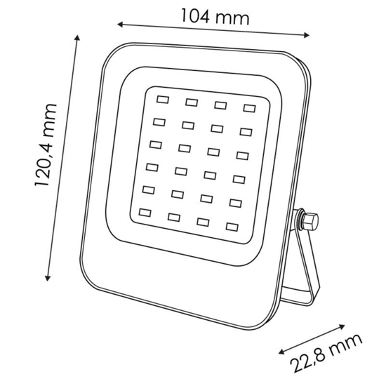 Faro proiettore per esterni 20w 6000k dimmerabile ip65 orientabile