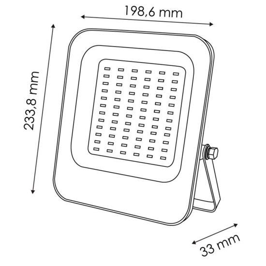 Faro da esterno ip65 100w 6000k dimmerabile orientabile