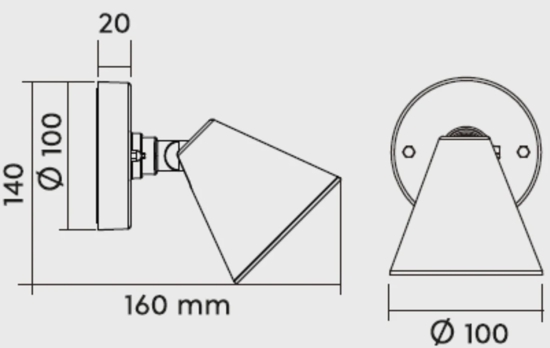 Faretto da esterno orientabile antracite ip44