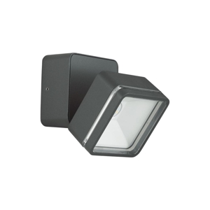 Omega ap square applique da esterno antracite orientbile  7w 4000k ideal lux