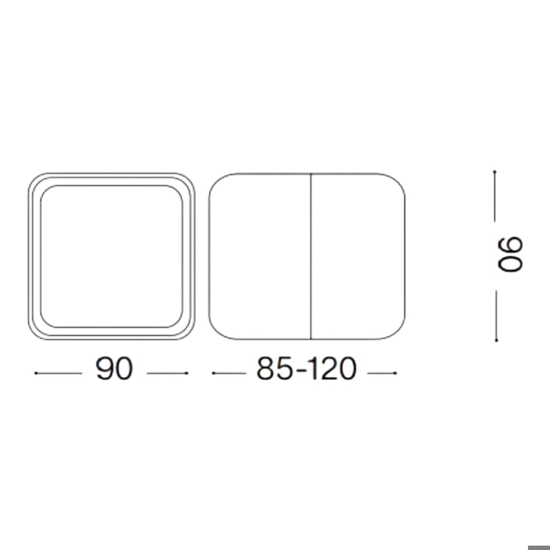 Omega ap square ideal lux applique da esterno bianco orientabile  7w 4000k