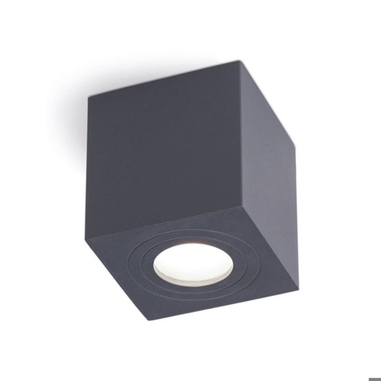 Faretto da esterno a soffitto cubo antracite gea luce