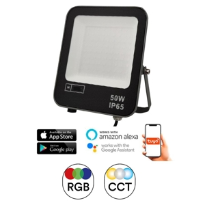 Faro proiettore per esterno 50w cct rgb app wifii