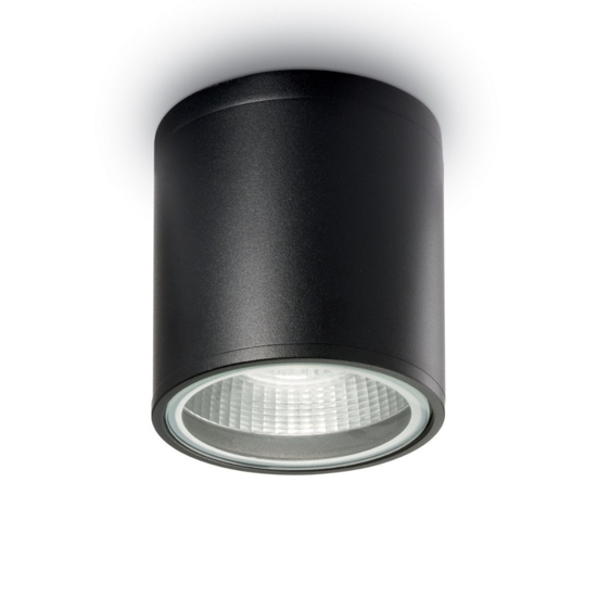 Ideal lux pl1 faretto da soffitto per esterno cilindro nero ip44