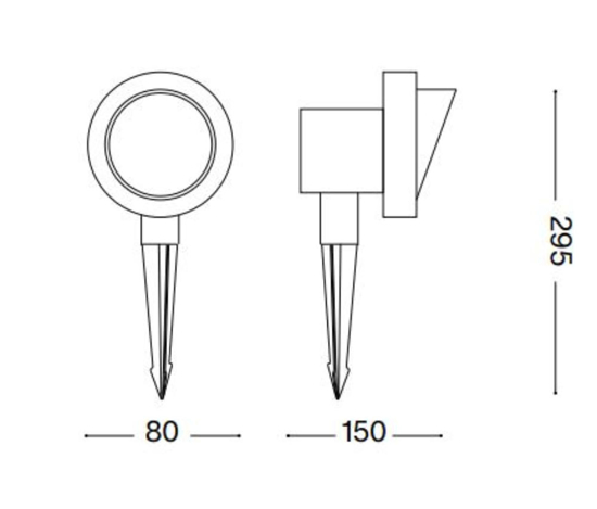 Faretto con picchetto da giardino terra pr1 small ideal lux nero orientabile ip65