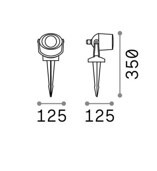 Elio pr1 ideal lux faretto con picchetto per giardino nero orientabile ip66