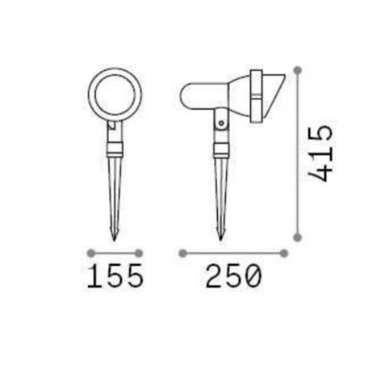 Terra pr1 big ideal lux faretto con picchetto da esterno marrone orientabile e27 ip65