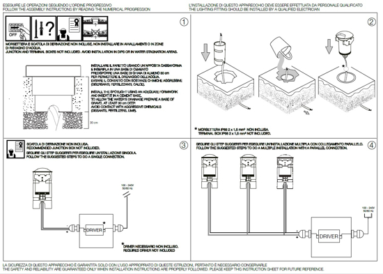 Ideal lux rochet faretto per esterno incasso a pavimento ip68 calpestabile 2w 4000k