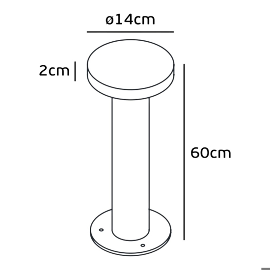 Lampione grigio da giardino led 7w 4000k design moderno ip65