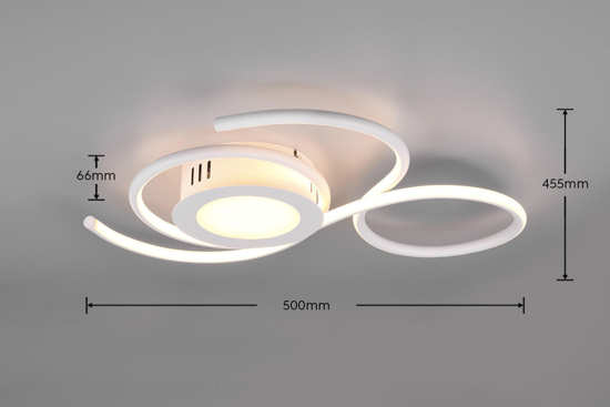 Plafoniera bianca led 36w dimmerabile moderna per camera da letto