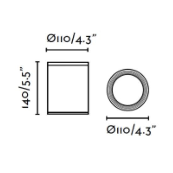 Faretto da tetto per esterno ip44 cilindro metallo grigio scuro 220v gu10