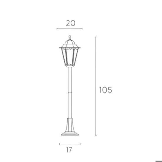 Lampione classico da giardino lanterna brunito