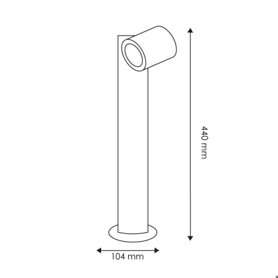 Lampioncino da giardino per esterni nero moderno luce orientabile gu10 ip44