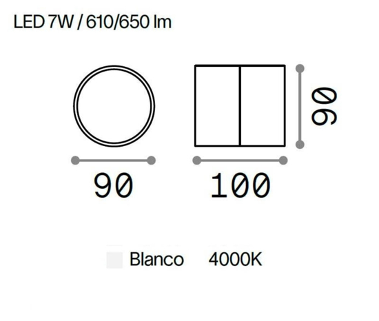 Omega ap round 4000k faretto esterno orientabile bianco ip54 ideal lux