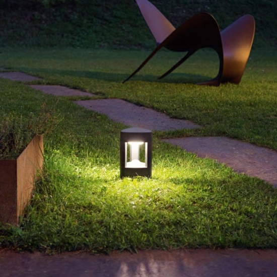 Lampioncino da giardino gea luce janet antracite moderno