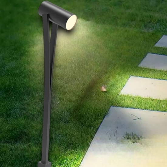 Lampione da giardino antracite moderno led 10w 3000k ip54