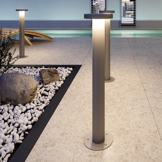 Lampione da giardino moderno design grigio led 7w 3000k