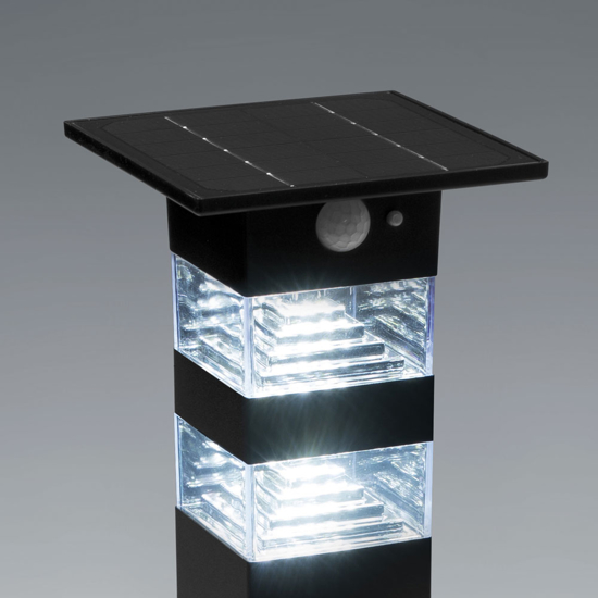 Lampione da giardino solare nero moderno led 6000k ip44