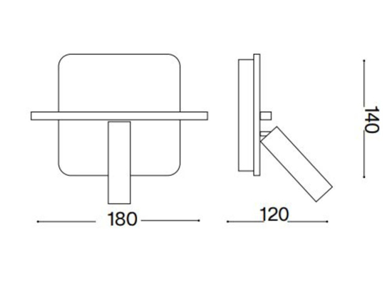 Ideal lux piano ap applique doppia luce led 3000k orientabile