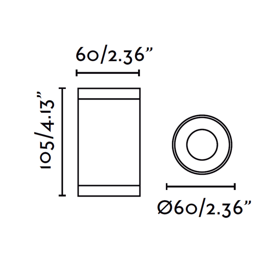 Faretto da soffitto per esterno ip44 cilindro antracite gu10 220v