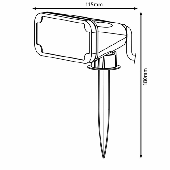 Faretti da esterno con picchetto per giardino orientabile nero