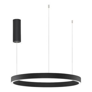 Lampadario cerchio nero 60cm led biemissione 60w 3000k dimmerabile