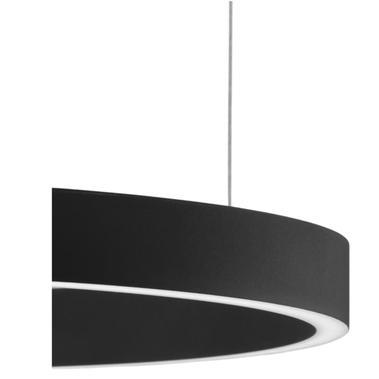 Lampadario cerchio nero 60cm led biemissione 60w 3000k dimmerabile