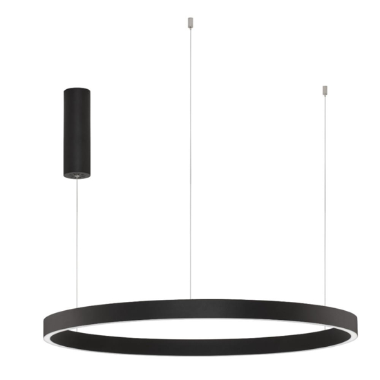 Lampadario cerchio nero 80cm led biemissione 77w 3000k dimmerabile