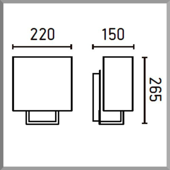 Applique marrone per comodini con  interruttore paralume rettangolare