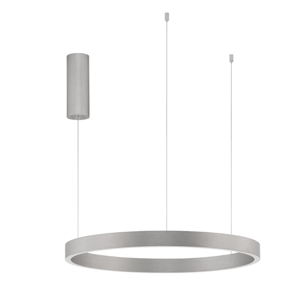 Lampadario cerchio grigio 60cm led biemissione 60w 3000k dimmerabile