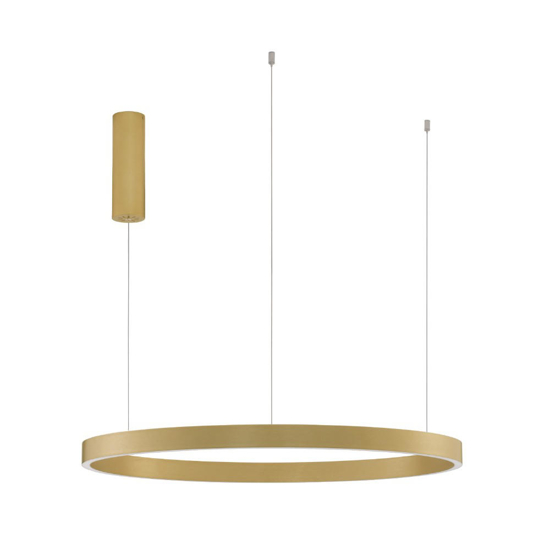 Lampadario cerchio oro 80cm led biemissione 77w 3000k dimmerabile