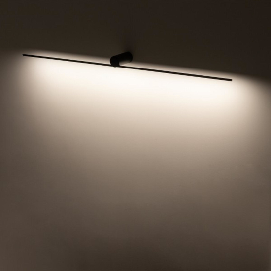 Grande applique nero 121cm per specchio da bagno ip44 led 15w 4000k