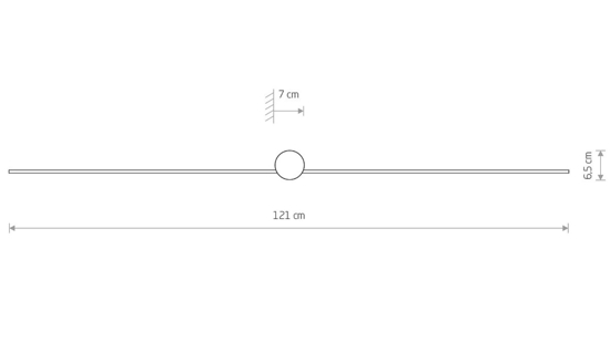 Grande applique nero 121cm per specchio da bagno ip44 led 15w 4000k