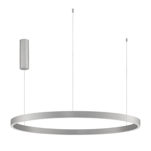 Lampadario cerchio grigio 98cm led biemissione 106w 3000k dimmerabile