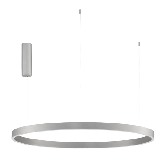 Lampadario cerchio grigio 98cm led biemissione 106w 3000k dimmerabile