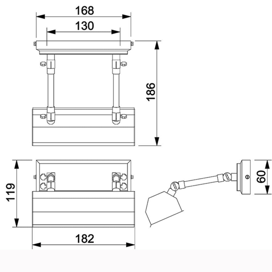 Piccola applique per quadro metallo nero opaco orientabile