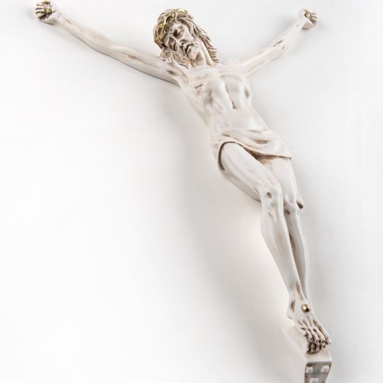 Cristo da parete crocifisso 32x23 avorio oro