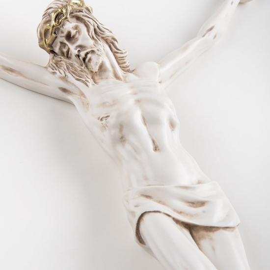 Cristo da parete crocifisso 32x23 avorio oro