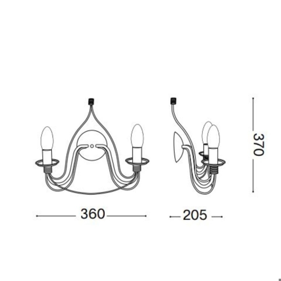 Corte ap2 applique classica metallo ruggine ideal lux