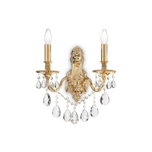 Gioconda ap2  ideal lux applique classica cristalli oro antico due bracci