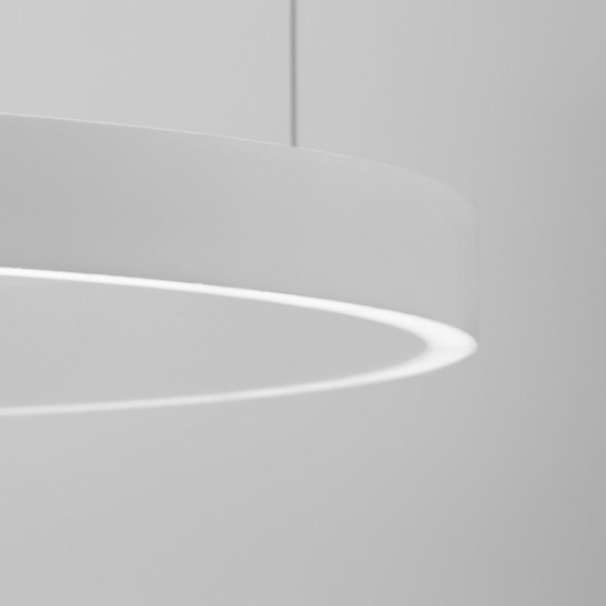 Lampadario cerchio 80cm bianco led biemissione 77w 3000k dimmerabile