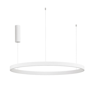 Lampadario sospensione cerchio bianco 98cm led biemissione 3000k dimmerabile